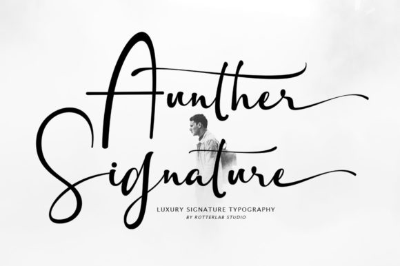 Aunther Signature Font for Elegant Handmade Design